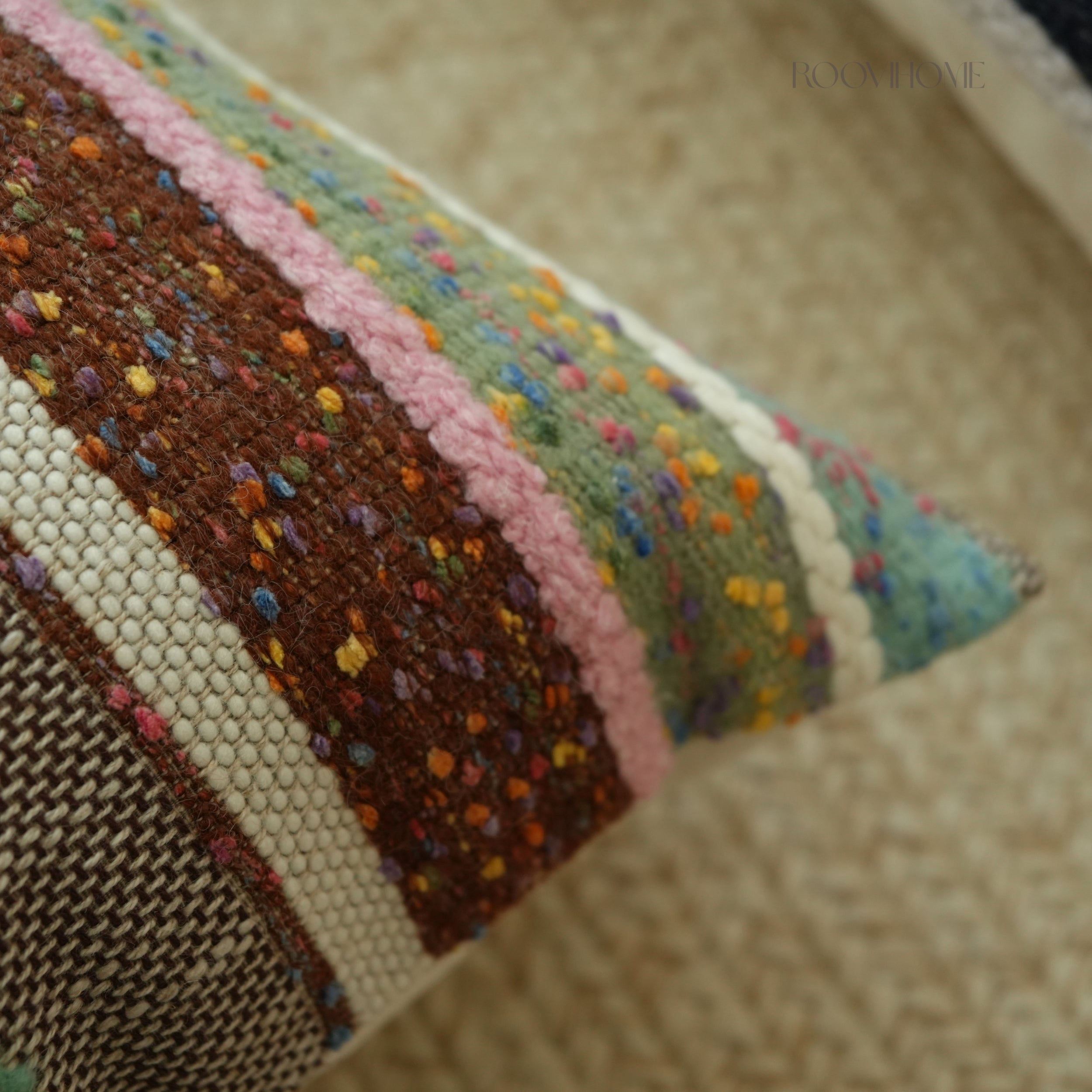Stardust Series • Speckled Striped Cotton Linen Blend Lumbar Pillows