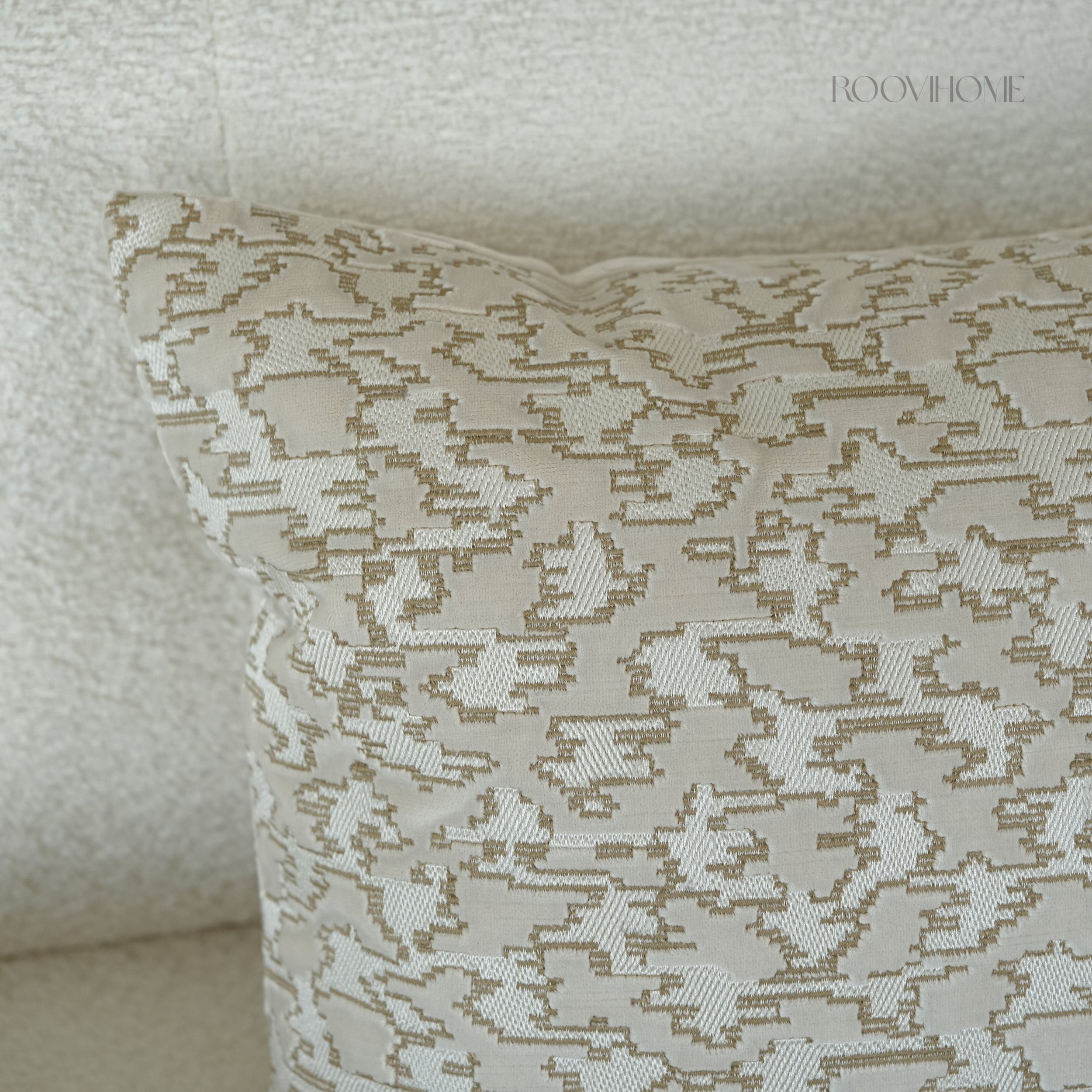 Muted Houndstooth Textured Velvet Cushions