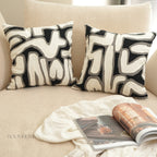 Monochrome Abstract Geometric Cushion